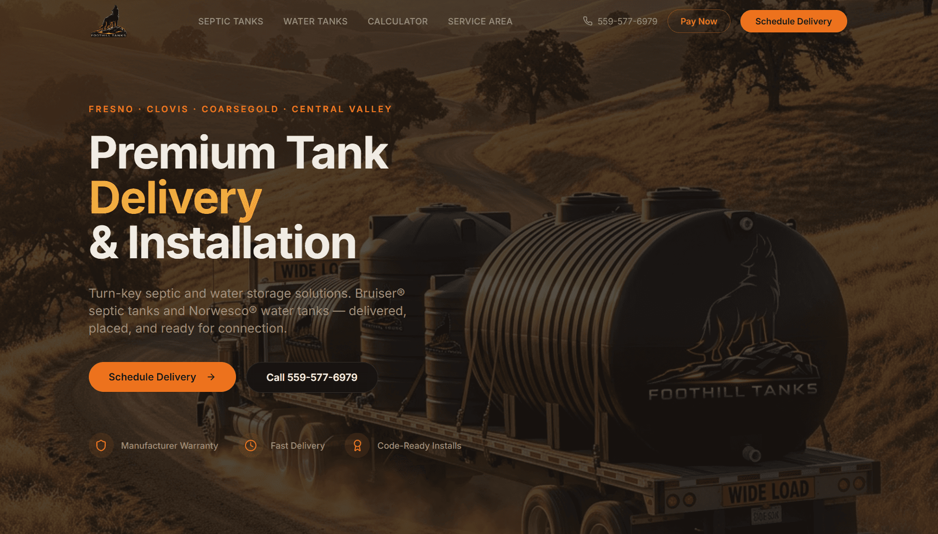 Foothill Tanks website